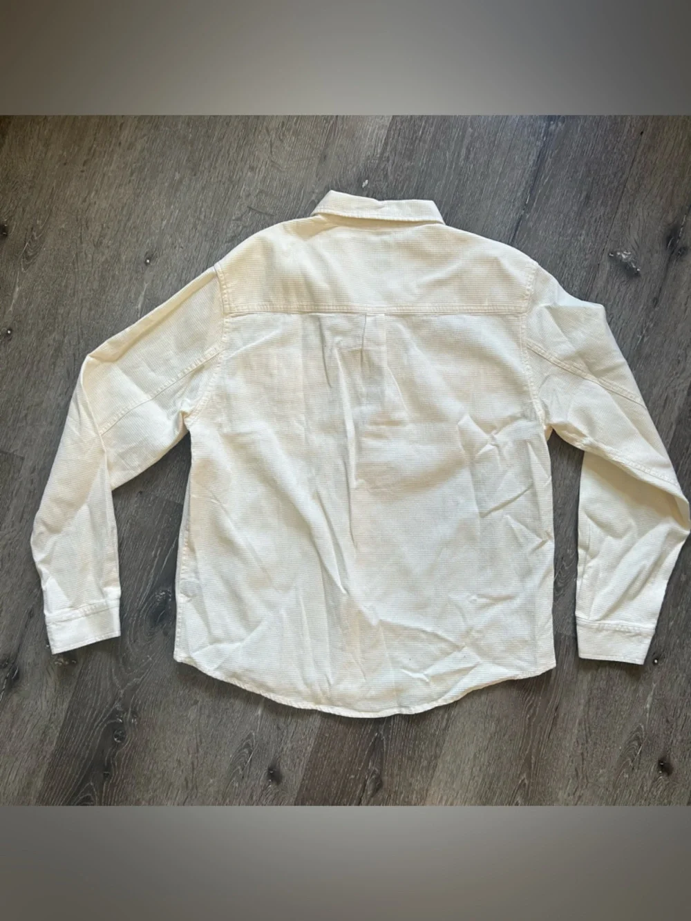 NWT Mens M Oversized RSQ Creme‎ Off White Long Sleeve Buton Down Shirt Tillys